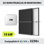 10kW Saulės elektrinės komplektas su montavimu: Huawei inverteris + TrinaSolar saulės moduliai