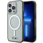 Apple iPhone 14 Pro Max BMWdėklas Sidabrinis Ring MagSafe (BMHMP14XHCRS) skaidrus