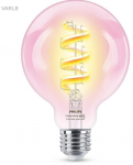 Lemputė Wiz Philips Smart WiFi Filament Clear G95 RGB | E27 | 6.3 W | Full colour
