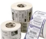 Zebra Label, Polyester, 38x19mm; Thermal Transfer, Z-Ultimate 3000T Sidabrinis, Permanent Adhesive, 25mm Core