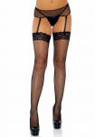 Leg Avenue Hosiery Leg Avenue Small Fishnet Lace Top Stockings Juodas One Size