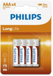 Baterija PHILIPS AAA LR03 LONGLIFE 4vnt Lizdinė plok&scaron;telė
