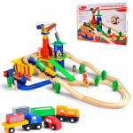 Medinė trasa su kranu ir priedais, 80 d.