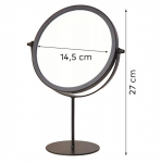 Kosmetinis veidrodėlis, juodas, 14.5cm