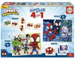 Dėlionė EDUCA Spidey ir jo nuostabūs draugai 4in1 žaidimų rinkinys