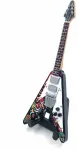 Indominiguitars Mini medinė gitara 15 cm, įkvėpta Jimi Hendrix &ndash; kolekcinė su stovu