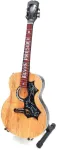 Indominiguitars Kolekcinė mini gitara &bdquo;Elvis&ldquo; stiliaus, mahagonas, rankomis dažyta, su stovu