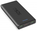 SBS 10,000 mAh power bank su 20W Power Delivery technology juodos spalvos