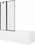 Vonia Mexen Cubik su apdaila ir stiklo sienele, 170x70 cm + 100 cm, Baltas+Juodas frame