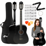 Salvador Cortez SUPRIMO CGS2 BK 4/4 klasikinė gitara, juoda, mokymuisi