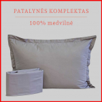 100 proc. medvilnės patalynės komplektas - Antklodės užvalkalas 200x200 cm. + pagalvės užvalkalai 50x70 cm. (2 vnt.)