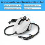 Bonideco Select Ne&scaron;iojamas garų valytuvas 2000 W auk&scaron;to slėgio garų valytuvas su 15 priedų Universalus garų &scaron;luota balta