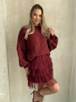 Bordo spalvos moteri&scaron;kas sijonas &ndash; ombre