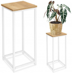 Gėlių stovas 63 cm, baltas, metalinis, augalų stovas, kambarinis, gėlėms eksponuoti, vazonams, dekoratyvinis
