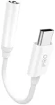 Dudao garso adapterio ausinių adapteris nuo C tipo USB iki mini lizdo 3,5 mm baltas (L16CPo baltas)