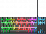 Trust Gaming GXT833 THADO TKL Klaviatūra žaidimams Kompakte Gaming-Klaviatūra aus Metall mit mehrfarbiger LED-Beleuchtung