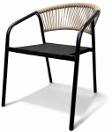 Lauko kėdė Portimao, 53x62x75 cm, juodas/natural