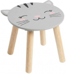Home Styling Collection Medinė vaiki&scaron;ka taburetė SAFARI su gyvūnų motyvu, 28 cm