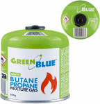 Kartusz gazowy 500g GreenBlue. certyfikat: Pi 0437, zgodny su EN417, butan-propan, zakres -10&deg;c do+ 40&deg;c, zaw&oacute;r gwintowany 7/16"