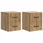 Sieninis naktinis staliukas su stalčių 2 pcs Artisano ąžuolo