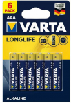 Elementai VARTA LONGLIFE, AAA, &scaron;arminiai, 6 vnt.