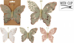 Įsegama kalėdinė dekoracija BUTTERFLY PASTEL, 3 spalvos, 15 cm