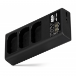 Įkroviklis - Newell CD-USB-C Trijų Kanalų Įkroviklis Canon LP-E6 Baterijoms USB-C, Micro USB, Juodas