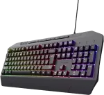 Klaviatūra žaidimams Trust GXT836 EVOCX su laidu membraninė su pa&scaron;vietimu juoda