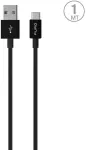 Puro Elektrik Puro Baltas duomenų perdavimo ir įkrovimo kabelis | USB-A į USB-C | 10 W | 1 m | juodas