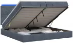 Otmana lova su matracsu ir LED Tamsiai pilka 200 x 200 cm
