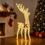 3D Kalėdų elnias LOVIISA 140 LED &Scaron;ilta balta 70 x 26 x 128 cm