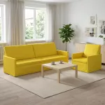 Sofa Sofos komplektas 2 vnt. &Scaron;viesi geltona Audinys