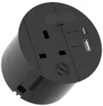 Bachmann BACHMANN LOOP IN CHARGE UK USB A/C22W, maitinimo laidas 2,0 m H05VV-F3G1,5 mm su praėjimo anga