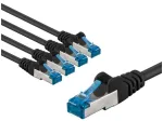 Goobay CAT 6A kabelis krosowy, S/FTP (PiMF), 2 m, juoda, komplektas 5 - Długość kabla 2 m (RB67538)