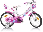Kubisport Vaiki&scaron;kas dviratis 16 colių Fairy mergaitėms su krep&scaron;eliu ir sėdynėle Dino Bikes (Kub_05-CSK5166K-BF)