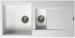 virtuves izlietne Amsterdam 15, 1.5 bļoda ar plauktu, 1000x500 mm, pure baltas