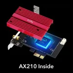 Cudy Ax5400 Wifi 6e Pcie kortelė, bluetooth 5.2, ax210 modulis viduje, 802.11ax/ac/a/b/g/n, windows 10/11 64-bit