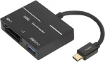 Usb c xqd kortelių skaitytuvas, 5 gbps didelės spartos kelių kortelių skaitytuvas, flash atminties kortelių skaitytuvas su led darbo ekranu, suderinamas su usb 3.0/2.0, plug and play