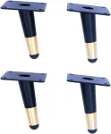Fotelis Wangcl 10cm juodos spalvos smailėjančios metalinės kojelės spintelėms, pasvirusios baldų kojelės, 4 vnt. rinkinys sofai, ku&scaron;etei, spintelei, baro stalui, lovai, neslystančios, be triuk&scaron;mo