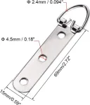 Sourcing map D žiedo pakabos rinkinys paveikslams kabinti, sidabro spalvos, 90 mm x 22 mm, 10 vnt.