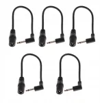 5x Dc kabelis gitaros efektų pedalams, tiesus į kampinį, 5,5 mm į 3,5 mm