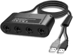 Meiriya Gamecube valdiklio adapteris 4 prievadų, skirtas Switch, suderinamas su Switch Super Smash Bros Gamecube adapteriu, skirtu Wii U/pc Usb jungikliui su 4 prievadais / Turbo ir vibracijos funkcijomis