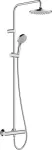 Hansgrohe Vernis Blend 26276000 du&scaron;o sistema su termostatu, lietaus du&scaron;as (205 mm) su jungtimi, rankinis du&scaron;as (2 tipų srovės), žarna, du&scaron;o stovas ir apvali du&scaron;o galvutė (1 tipo srovė), chromas