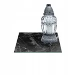 Stiklinis padėkliukas žvakėms 25x25cm Obsydian 257e
