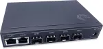 &Scaron;akotuvas Elfcam&reg; - gigabitinis ethernet lan jungiklis su 4 x gigabit sfp 1.25g prievadais ir 2 x gigabit ethernet prievadais 10/100/1000mbps, plug and play gigabitinis jungiklis lan skirstytuvas (4 sfp prievadai)