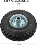 3.00-4 pneumatinės vežimėlio padangos, 260 x 85 mm atsarginės padangos ir ratai su 16 mm a&scaron;ies skyle rankiniam vežimėliui, vejapjovei, gorilla vežimėliui