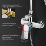 Rainsworth du&scaron;o sistema su chromo detalėmis, lietaus du&scaron;as su žalvario detalėmis, 25 cm lietaus du&scaron;as, 3 srovių tipų du&scaron;o galvutė, pilnas du&scaron;o komplektas, du&scaron;o rinkinys