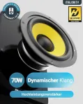 Kompiuterio kolonėlės Majority D40x aktyvios lentyninės kolonėlės, 70 W 2.0 geltono kevlaro kūgio monitoriaus kolonėlės, studijinis monitorius su bluetooth, hifi lentyninės kolonėlės su optiniu, Rca, Usb Aux ir nuotolinio valdymo pulteliu