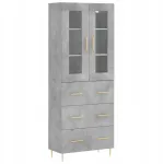 Vitrina, betono pilkumo 69,5x34x180 cm medienos gaminys