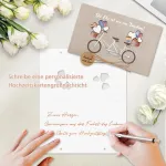 Boyatong vestuvių atvirukas piniginei dovanai, dviračio piniginė dovana vestuvėms su vokais, jubiliejinė dovana jam/jai, vestuvių metinių dovanos poroms, vestuvių dovanos nuotakai ir jaunikiui pinigai